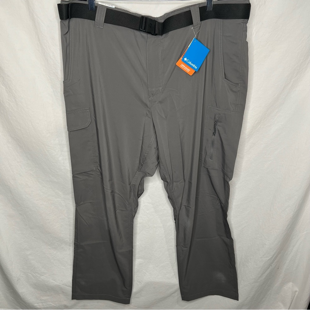 NWT Columbia Silver Ridge Utility Pants Men's 46x30 Gray Belted Outdoor Hiking
